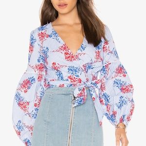 The Fifth Label Stripe Wrap Top